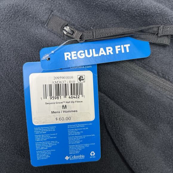 Columbia 1/2 Fleece Sweater Size Medium Mens Black Sequoia Grove $60 - Picture 15 of 16